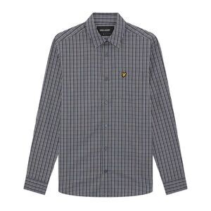 Lyle & Scott Mens Micro Checked Woven Shirt / Dark Navy